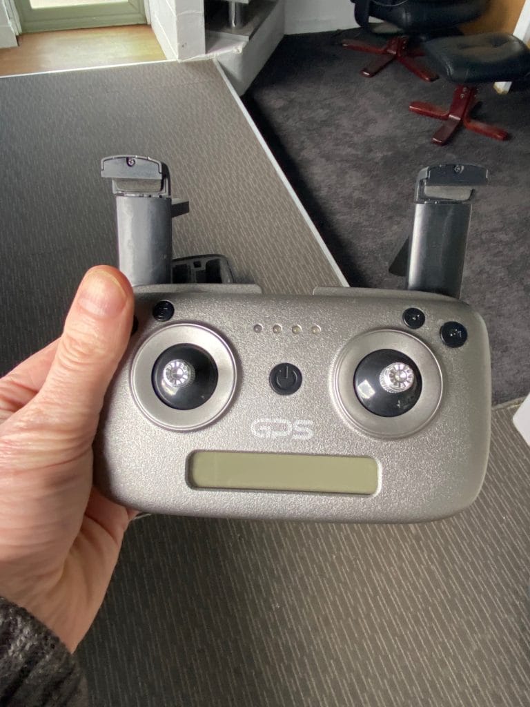 Drone and accessories in bag