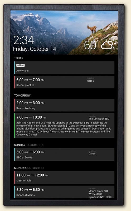 DAKboard agenda view